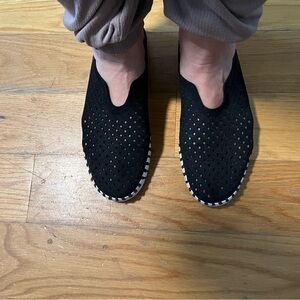 Ilse Jacobsen Tulip Perforated Black with White Soles